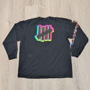 Undefeated Glitch 5-Strike Icon Mens XL Black Long Sleeve T-Shirt Made USA